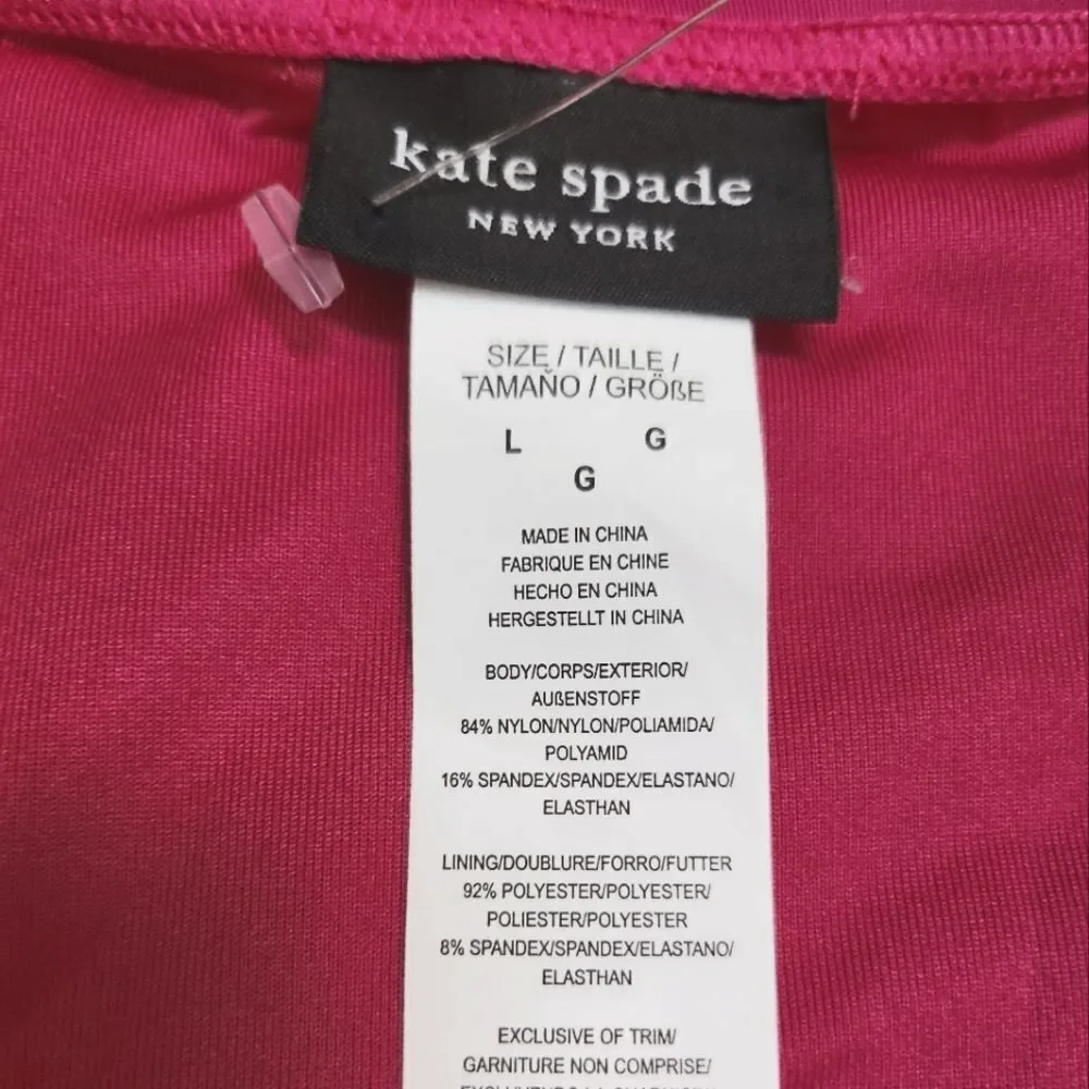 Kate Spade Bikini Set With Ties Swimsuit Rose Jam Size L